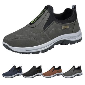Generic Extra Wide Mens Walking Hiking Shoes Slip On Trainers Comfortable Non-Slip Athletic Sneakers Outdoor Trekking Sneakers Soft Insole Casual Shoes with A