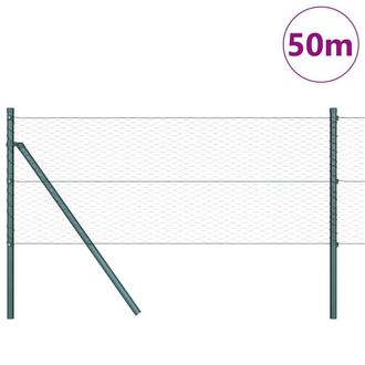 Berkfield Home Hexagon Fence Grey 0.6x50 m Steel in Green