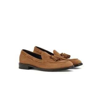 Canali Schoenen, Heren, Bruin, 44 EU, Leer, Nubuck Tassel Loafer