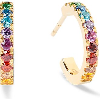Coeur de Lion Eternal Love Mini Gold Hoop Earrings in Rainbow at Nordstrom