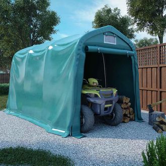 vidaXL Vidaxl - Carpa Garaje De Almacenamiento Pvc Verde 2,4x3,6 M