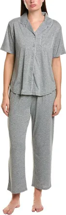 Flora Nikrooz Flora By Flora Nikrooz 2Pc Solid Knit Notch Collar Pajama Set