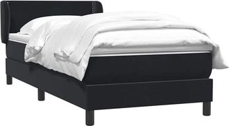 vidaXL Cama Box Spring Con Colch&oacute;n Cuero Sint&eacute;tico Negro 80x220 Cm Vidaxl