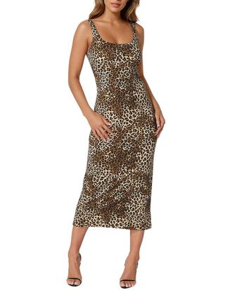 Bebe Printed Square Neck Maxi Dress