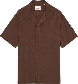 Nn.07 Camicia Hank a maniche corte con collo a revers - Marrone