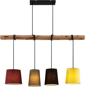 Lindby L&aacute;mpara Colgante moskau En Marr&oacute;n De Madera - Lindby