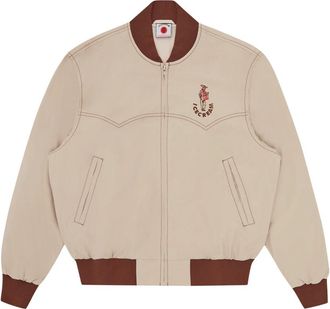 Icecream Geborduurde Western Bomberjas - Heren - Bomber jackets - Beige - XL - Katoen - Jassen