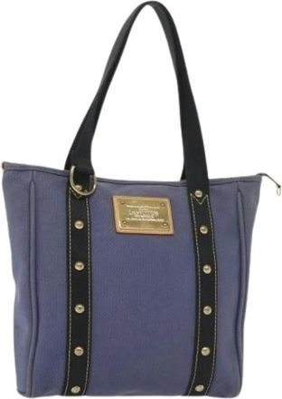 Louis Vuitton Tweedehands Canvas Louis Vuitton tassen - Dames - Vintage Shopper - Blauw - ONE Size - Leer - Vintage