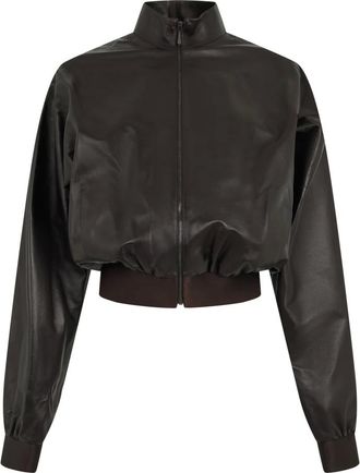 Gucci Jassen, Dames, Bruin, S, Leer, Nappa Bomber