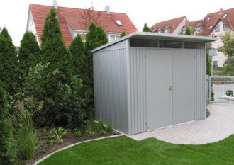 BIOHORT Caseta Cobertizo Metalica Avantgarde Xxl Color Plata Metalizada Puerta Est&aacute;ndar