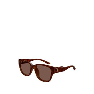 Balenciaga Rechthoekige Zonnebril - unisex - Accessoires - Bruin - Maat: 56 MM Nylon