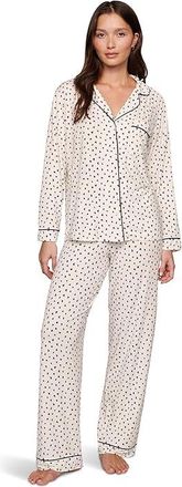 Eberjey Gisele Printed Long Pj Set Womens Pajama Sets Heart To Heart/Black : 2XL, Spandex/Modal/Jersey