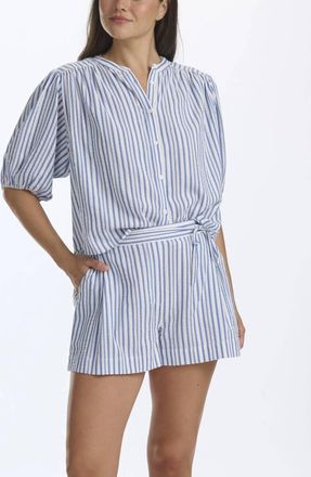Splendid Madelyn Blouse In Blue Stripes