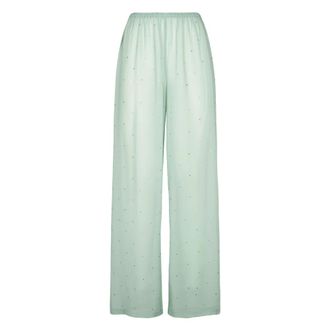 MC2 Saint Barth Wide Trousers, female, Green, Size: L Amalia Wide Pants