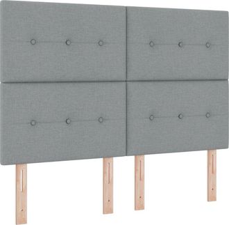 vidaXL Cabecero Con Cabecera Manual Gris Claro 160 Cm Tela Vidaxl