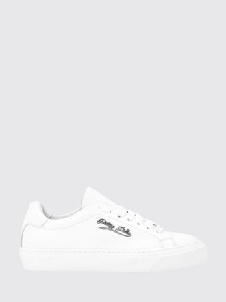 Philipp Plein Sneakers low top in pelle liscia con logo metallico applicato