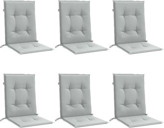 vidaXL Vidaxl - Cojines Para Silla Respaldo Bajo 6 Ud Tela Gris Claro Melange