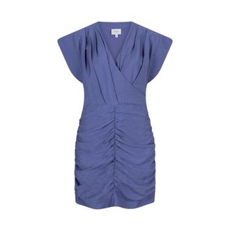 Dante6 Darcy Drapey Mini Jurk Twilight Blue - Dames - Jurken - Blauw - Maat: M Viscose