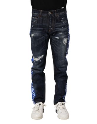 Dolce & Gabbana Versleten Logo Jeans