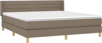 vidaXL Vidaxl - Cama Box Spring Con Colch&oacute;n Tela Gris Taupe 180x200 Cm