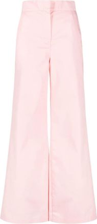 Palm Angels Reverse Waistband flared trousers - women - Cotton/Polyester/Cotton/Polyester - S - Pink