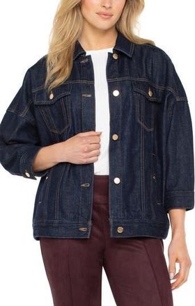 Liverpool L.A. Drop Shoulder Denim Jacket in Indigo Rinse at Nordstrom Rack, Size X-Small