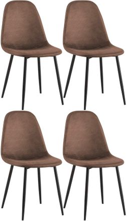 Clp Clp - Conjunto De 4 Sillas De Comedor Napier Marr&oacute;n Simil Cuero
