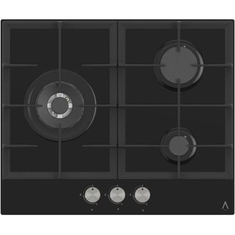 Alpha Placa De Gas Urano Elite Cristal Negro. Encendido Autom&aacute;tico, Wok, Parrillas De Fundici&oacute;n. Alta Gama