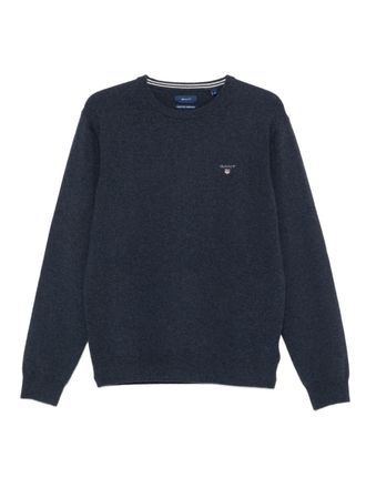 GANT logo-embroidered crew-neck sweater - Blue