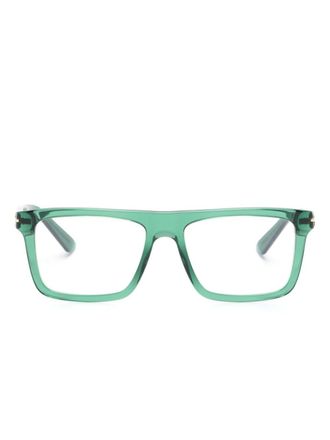Gucci square-frame glasses - men - Acetate - 56 - Green