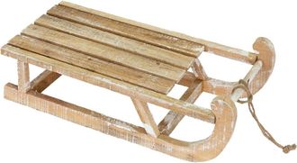 ECD Germany Trineo de madera marr&oacute;n-natural 50,5x13,5x23,5cm decoraci&oacute;n navide&ntilde;a