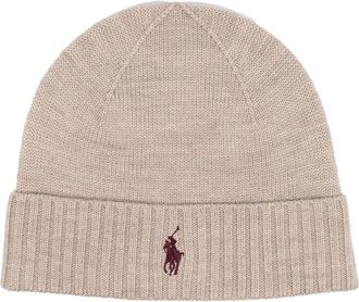 Polo Ralph Lauren logo-embroidered wool hat - men - Wool - One Size - Neutrals