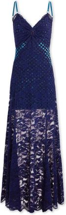Paco Rabanne Abito in Pizzo Trompe-loeil - - Dresses - Donna - Blu - XS