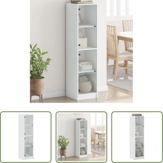 vidaXL Credenza moderna - Credenza con Ante in Vetro Bianca 35x37x142 cm