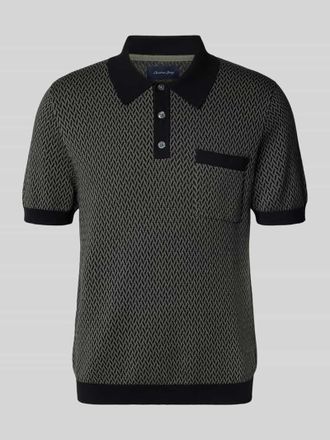 Christian Berg Poloshirt mit kurzer Knopfleiste in Black, Gr&ouml;&szlig;e XL