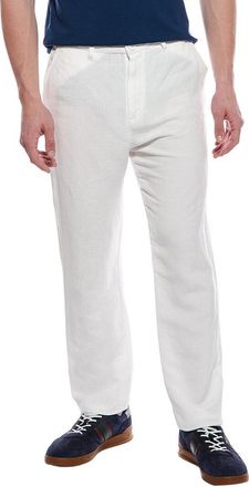 Elie Tahari Woven Flat Front Linen-Blend Pant