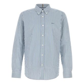 HUGO BOSS Casual Shirts, male, Blue, L, Striped shirt with elastane blend