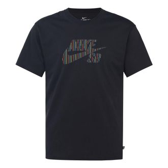 Nike Sb Skateboard Large Colorful Logo Sports Short Sleeve t Black CW1463-010