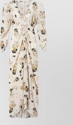 Isabel Marant silk floral-print asymmetric v-neck midi dress