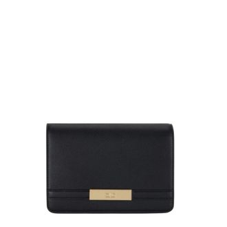 Elisabetta Franchi Shoulder Bags, female, Black, Size: ONE SIZE Black Shoulder Bag with Gold Details