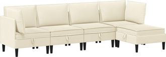 vidaXL Juego De Muebles De Sal&oacute;n 5 Uds. Crema Tela Vidaxl
