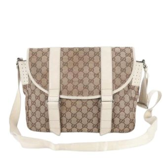 Gucci Pre-owned Cross Body Bags, male, Beige, Size: ONE SIZE Pre-owned Vintage Shoulder Bag