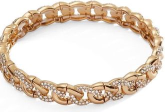 Alex and Ani Pave Curb Chain Stretch Bracelet in Gold at Nordstrom