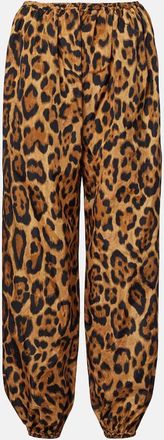 Alaia Ala&iuml;a Leopard-print tapered pants