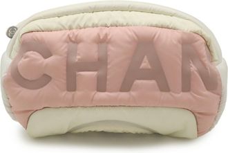 Chanel Pink White Nylon Fanny Pack Pouch Sling Bag (Pre-Owned)