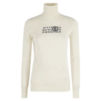 Maison Margiela Dames, Truien, Beige, Maat: S Wol
