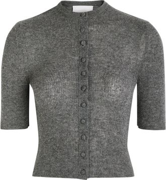 Citizens Of Humanity Citizens OF Humanity Tabitha Ribbed Wool and Cashmere-blend Cardigan - Charcoal - S (UK8-10 / S)