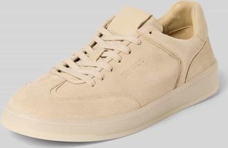 Blauer Sneaker aus echtem Leder mit Logo-Pr&auml;gung Modell Farrell in Beige, Gr&ouml;&szlig;e 41