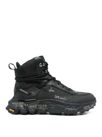 Premiata High Sneakers In Black Leather