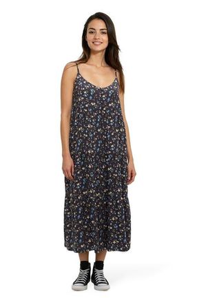 tentree EcoWoven Crepe Hopewell Dress in Graphite/scattered Floral at Nordstrom, Size 12